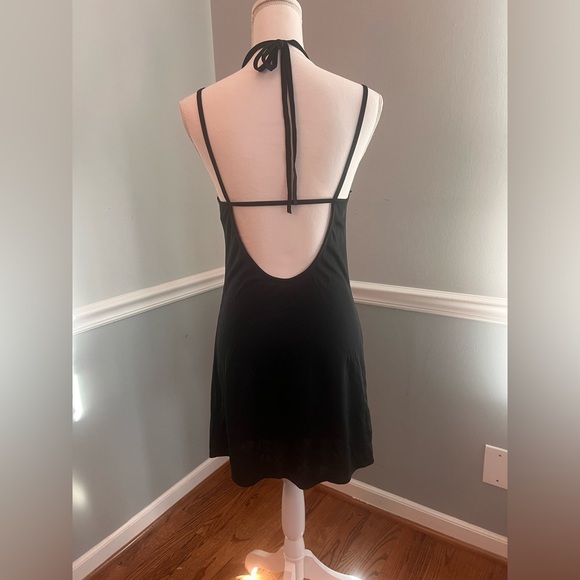 BCBG Max Azria Y2K Black Slip Dress Halter Backless NWT Small USA Made - Picture 4 of 7